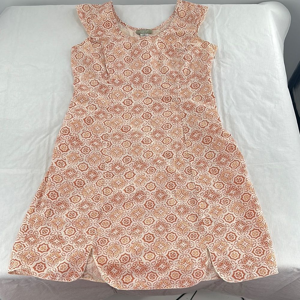The Territory Ahead Dress Wm 6 Peach Patterned Mini Dress Geometric Tank Cotton